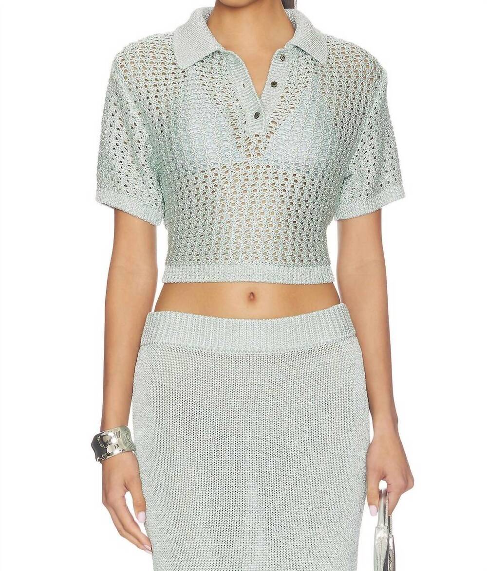NEW DODIEE adalyn polo top in misty jade